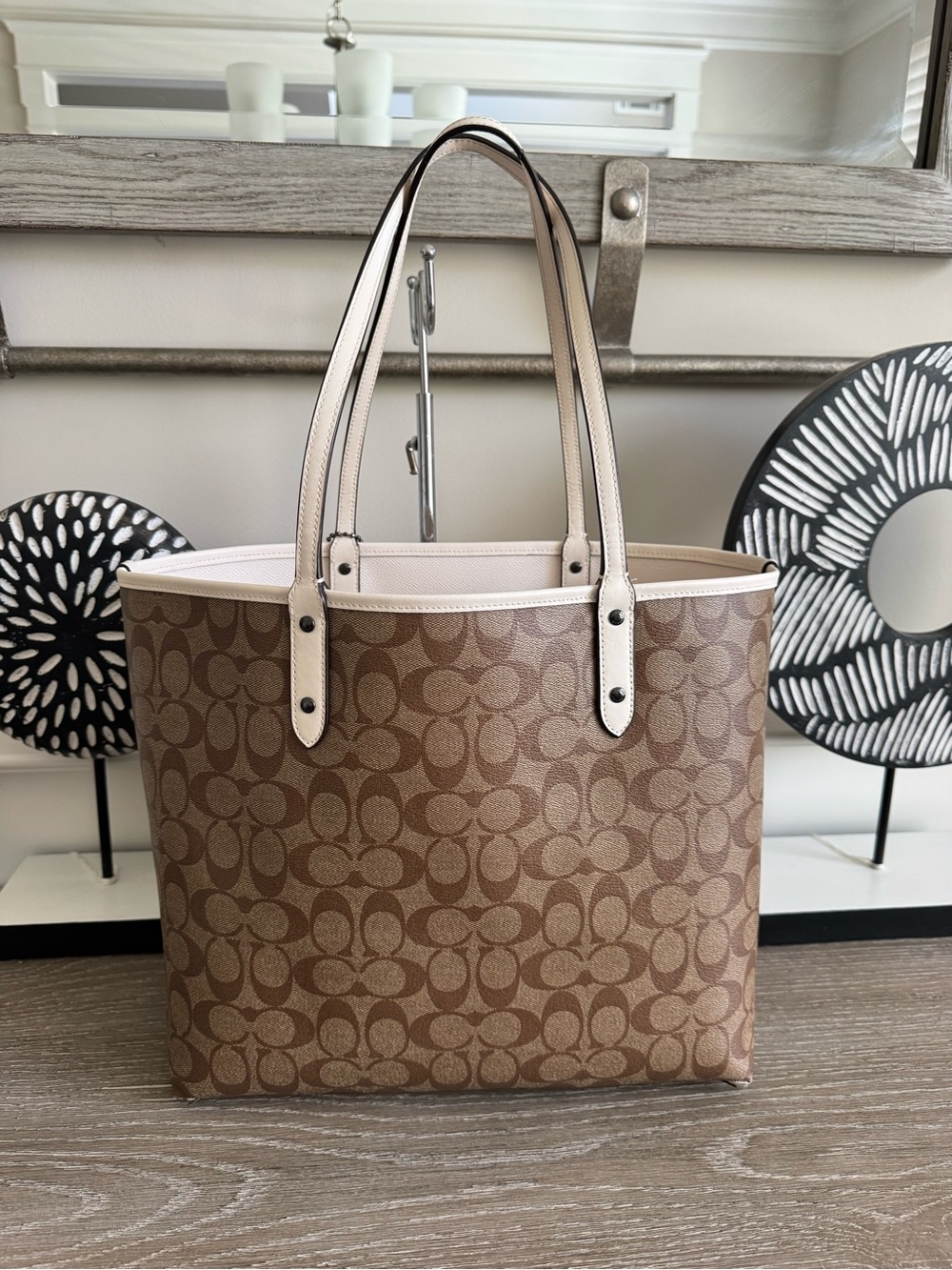 Coach Reversible Signature Canvas Tote Bag - Picture 2 of 16